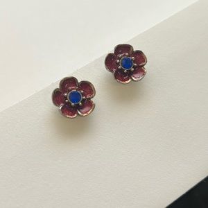 Betsey Johnson Red & Blue Enamel Earrings